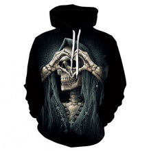 Load image into Gallery viewer, Men's hoodie sweatshirts with men and women kissing skulls, and 3d-printed fun hoodies and novelty streetwear hoodies for fall