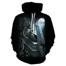 Load image into Gallery viewer, Men's hoodie sweatshirts with men and women kissing skulls, and 3d-printed fun hoodies and novelty streetwear hoodies for fall
