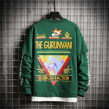Load image into Gallery viewer, SingleRoad Crewneck Sweatshirt Men 2019 Oversized Hip Hop Japanese Streetwear Casual Men's Hoodies Sweatshirts Male Green Hoodie
