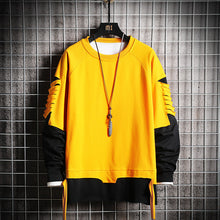 Load image into Gallery viewer, SingleRoad Ripped Crewneck Sweatshirt Men Oversized Streetwear Hip Hop Patchwork Men's Hoodies Sweatshirts Male Tracksuit