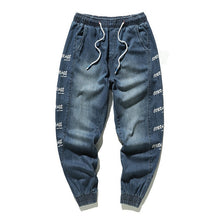 Load image into Gallery viewer, Streetwear Men Jeans Pants Spring Autumn Hip Hop Letter Printing Ankle-length Denim Trousers Men Harem Joggers Men's Jeans
