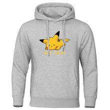Load image into Gallery viewer, Cute Lazy Pikachu Men Hoodies Pokemon Gaming Printed Mens Hoodie Sweatshirt Fleece Streetwear NOT TODAY Print men's clothing