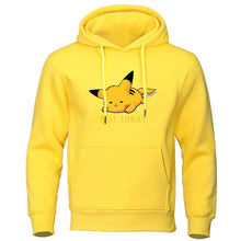 Load image into Gallery viewer, Cute Lazy Pikachu Men Hoodies Pokemon Gaming Printed Mens Hoodie Sweatshirt Fleece Streetwear NOT TODAY Print men's clothing