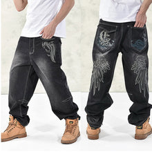 Load image into Gallery viewer, NEW 2020 Fashion Baggy Style Men's Jeans HipHop Dancers Loose Big Pocket Boys Skateboard Rap Punk Distressed Plus Size 30-44 46