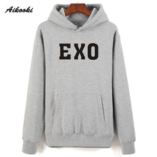 Load image into Gallery viewer, Fashion EXO Hoodies men/women Black Cotton Aikooki EXO men's Hoodies Sweatshirt Harajuku Hip Hop EXO Hoodie men push size Clothe