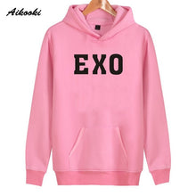 Load image into Gallery viewer, Fashion EXO Hoodies men/women Black Cotton Aikooki EXO men's Hoodies Sweatshirt Harajuku Hip Hop EXO Hoodie men push size Clothe