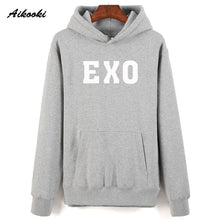 Load image into Gallery viewer, Fashion EXO Hoodies men/women Black Cotton Aikooki EXO men's Hoodies Sweatshirt Harajuku Hip Hop EXO Hoodie men push size Clothe