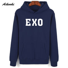 Load image into Gallery viewer, Fashion EXO Hoodies men/women Black Cotton Aikooki EXO men's Hoodies Sweatshirt Harajuku Hip Hop EXO Hoodie men push size Clothe