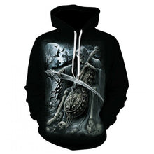 Load image into Gallery viewer, Men&#39;s hoodie sweatshirts with men and women kissing skulls, and 3d-printed fun hoodies and novelty streetwear hoodies for fall
