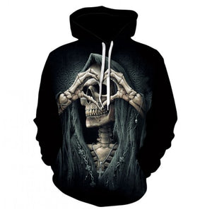 Men's hoodie sweatshirts with men and women kissing skulls, and 3d-printed fun hoodies and novelty streetwear hoodies for fall