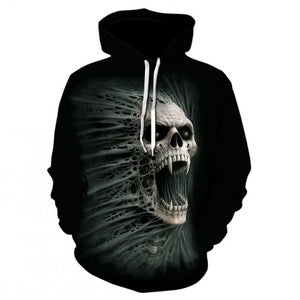 Men's hoodie sweatshirts with men and women kissing skulls, and 3d-printed fun hoodies and novelty streetwear hoodies for fall