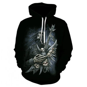 Men's hoodie sweatshirts with men and women kissing skulls, and 3d-printed fun hoodies and novelty streetwear hoodies for fall