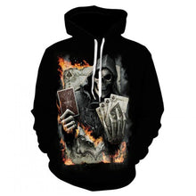 Load image into Gallery viewer, Men&#39;s hoodie sweatshirts with men and women kissing skulls, and 3d-printed fun hoodies and novelty streetwear hoodies for fall
