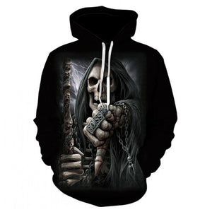 Men's hoodie sweatshirts with men and women kissing skulls, and 3d-printed fun hoodies and novelty streetwear hoodies for fall