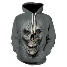 Load image into Gallery viewer, Men&#39;s hoodie sweatshirts with men and women kissing skulls, and 3d-printed fun hoodies and novelty streetwear hoodies for fall
