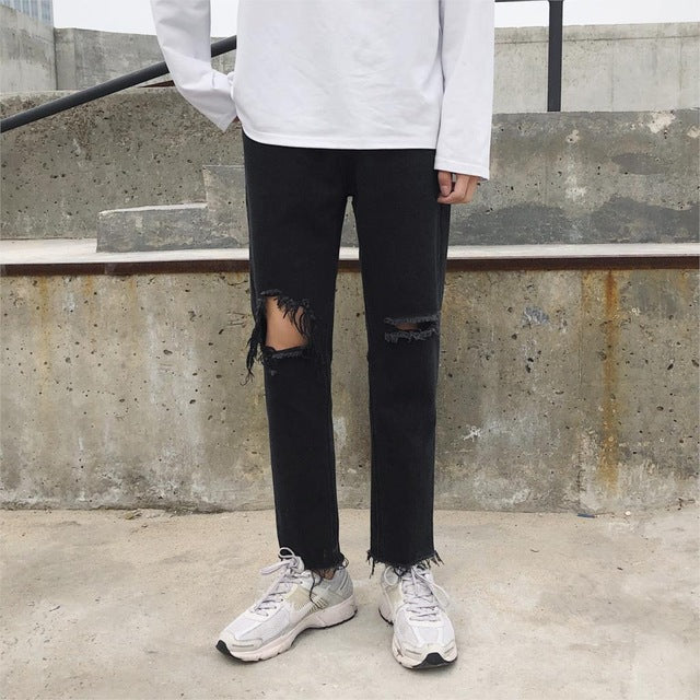 Privathinker Hip Hop Slim Fashion Men's Jeans 2020 Spring Black Solid Pants Man Casual Hip Hop Vintage Denim Pants 3XL Spring