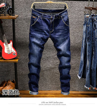 Load image into Gallery viewer, 2019 Spring New Men&#39;s Jeans Mens Fashion Casual Slim Solid Denim Pencil Pants High Quality Cotton Stretch Trouser Cowboy Pants
