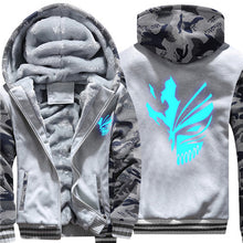 Load image into Gallery viewer, New Super Warm  Coats Anime BLEACH Luminous Glowing Men&#39;s Hoodies Sweatshirts Thicken Fleece Camouflage Jackets Zipper Hooded
