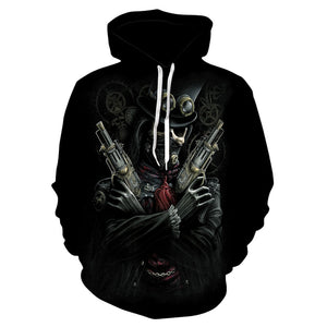 2019 Hot new skull men's Hoodie Sweatshirt 3D printing funny hip hop hoodie Gothic Skull Hoodie autumn jacket men's sportswear