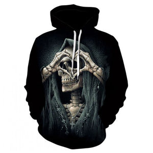 2019 Hot new skull men's Hoodie Sweatshirt 3D printing funny hip hop hoodie Gothic Skull Hoodie autumn jacket men's sportswear