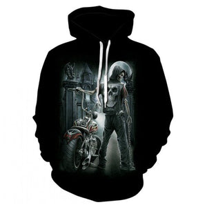 2019 Hot new skull men's Hoodie Sweatshirt 3D printing funny hip hop hoodie Gothic Skull Hoodie autumn jacket men's sportswear