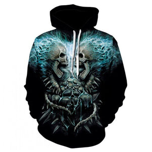 2019 Hot new skull men's Hoodie Sweatshirt 3D printing funny hip hop hoodie Gothic Skull Hoodie autumn jacket men's sportswear