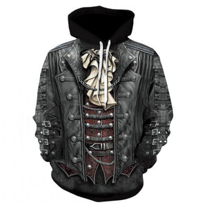 2019 Hot new skull men's Hoodie Sweatshirt 3D printing funny hip hop hoodie Gothic Skull Hoodie autumn jacket men's sportswear