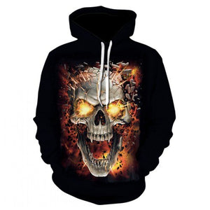 2019 Hot new skull men's Hoodie Sweatshirt 3D printing funny hip hop hoodie Gothic Skull Hoodie autumn jacket men's sportswear