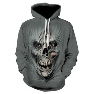 2019 Hot new skull men's Hoodie Sweatshirt 3D printing funny hip hop hoodie Gothic Skull Hoodie autumn jacket men's sportswear