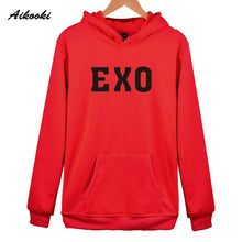 Load image into Gallery viewer, Fashion EXO Hoodies men/women Black Cotton Aikooki EXO men&#39;s Hoodies Sweatshirt Harajuku Hip Hop EXO Hoodie men push size Clothe
