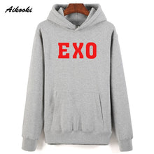 Load image into Gallery viewer, Fashion EXO Hoodies men/women Black Cotton Aikooki EXO men&#39;s Hoodies Sweatshirt Harajuku Hip Hop EXO Hoodie men push size Clothe
