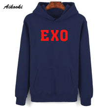 Load image into Gallery viewer, Fashion EXO Hoodies men/women Black Cotton Aikooki EXO men&#39;s Hoodies Sweatshirt Harajuku Hip Hop EXO Hoodie men push size Clothe
