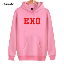 Load image into Gallery viewer, Fashion EXO Hoodies men/women Black Cotton Aikooki EXO men&#39;s Hoodies Sweatshirt Harajuku Hip Hop EXO Hoodie men push size Clothe
