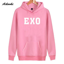 Load image into Gallery viewer, Fashion EXO Hoodies men/women Black Cotton Aikooki EXO men&#39;s Hoodies Sweatshirt Harajuku Hip Hop EXO Hoodie men push size Clothe
