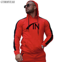 Load image into Gallery viewer, GYMOHYEAH fashion gyms Men&#39;s hoodie Sweatshirt fitness clothes coat men&#39;s fast dry loose long sleeve pullover Hoodie men
