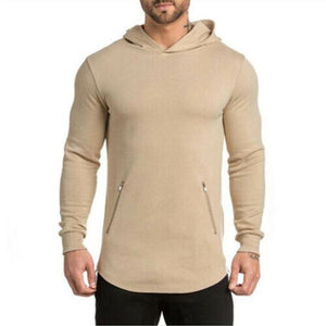 Men's Hoodie Sweatshirt Gym Slim Fit Hooded Zip Up Pullover Pure Color Jumper Fashion Trend Outwear Tops Sudaderas Para Hombre