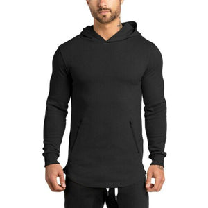 Men's Hoodie Sweatshirt Gym Slim Fit Hooded Zip Up Pullover Pure Color Jumper Fashion Trend Outwear Tops Sudaderas Para Hombre